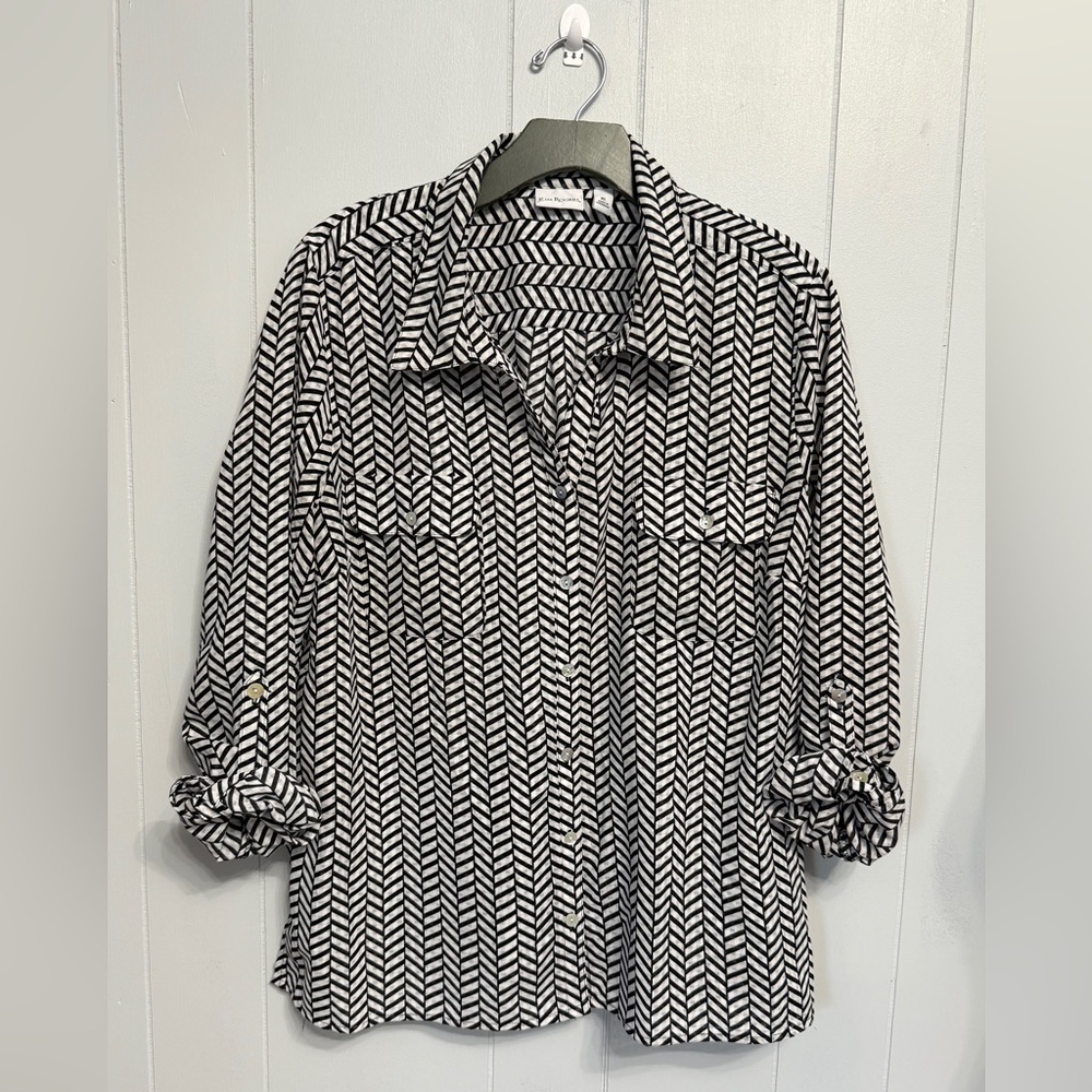 Kim Rogers Monochrome Chevron Blouse